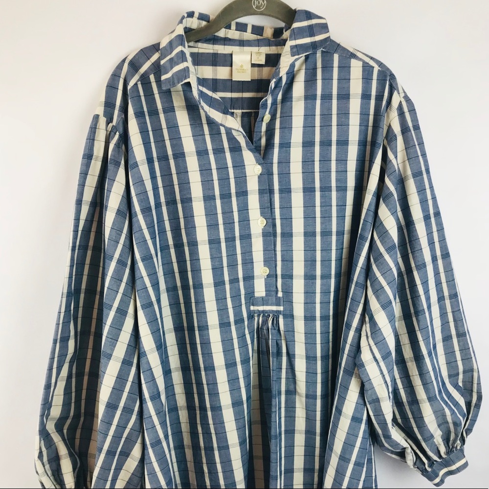 Victorias Secret Blue White night shirt gown